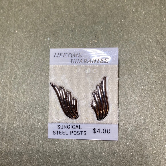 Silver Wings Earrings - pierced - Picture 1 of 2